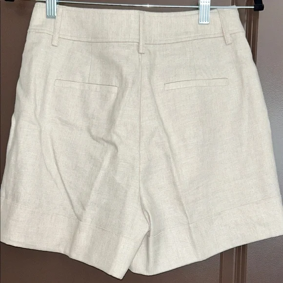 J. Crew Remi Linen-Blend Pleated High-Rise Shorts Flax NWOT Sz 0 - Picture 6 of 10